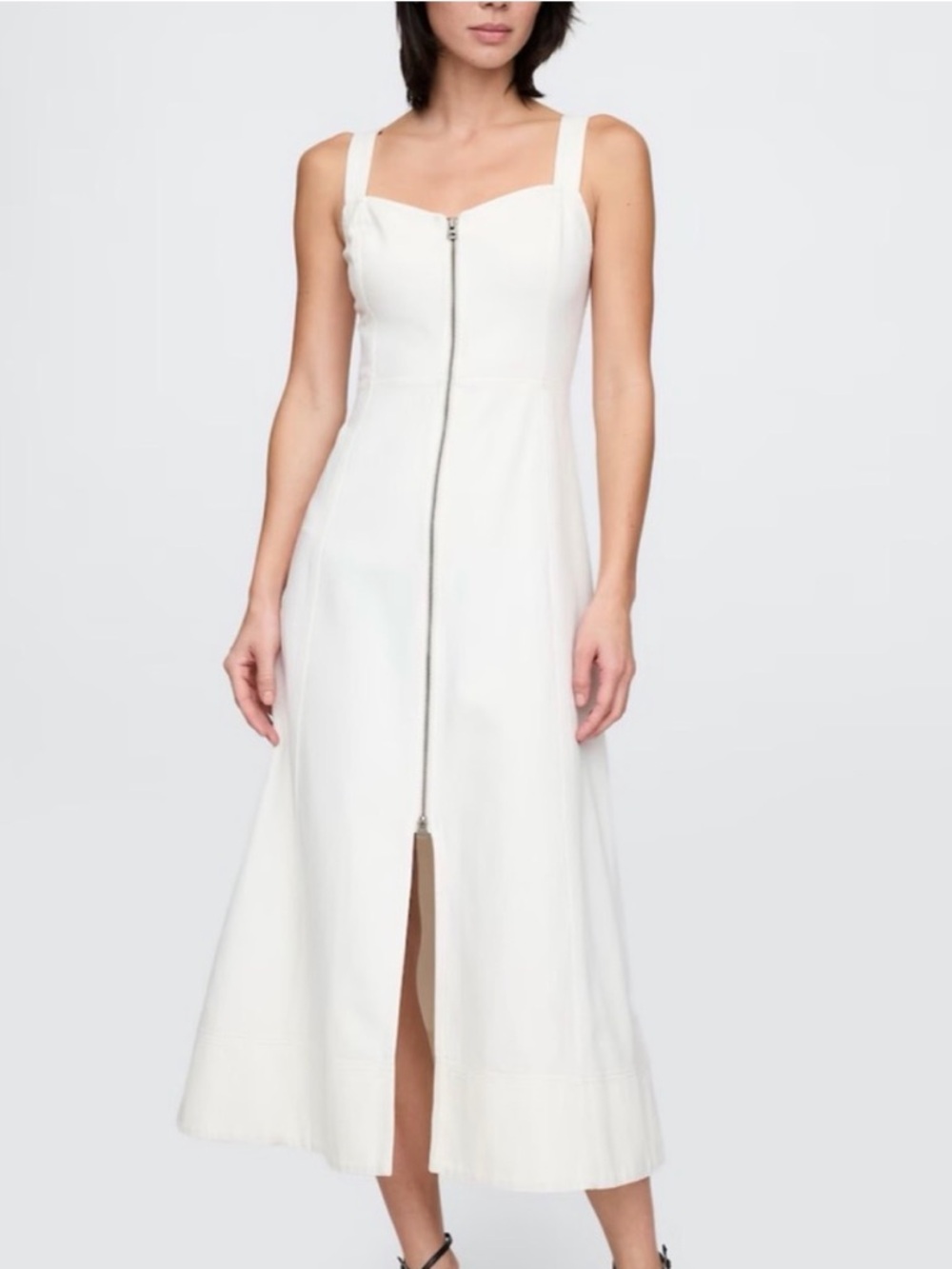 Gap - Women’s White Sleeveless Square
Neck Midi Dress - Size S